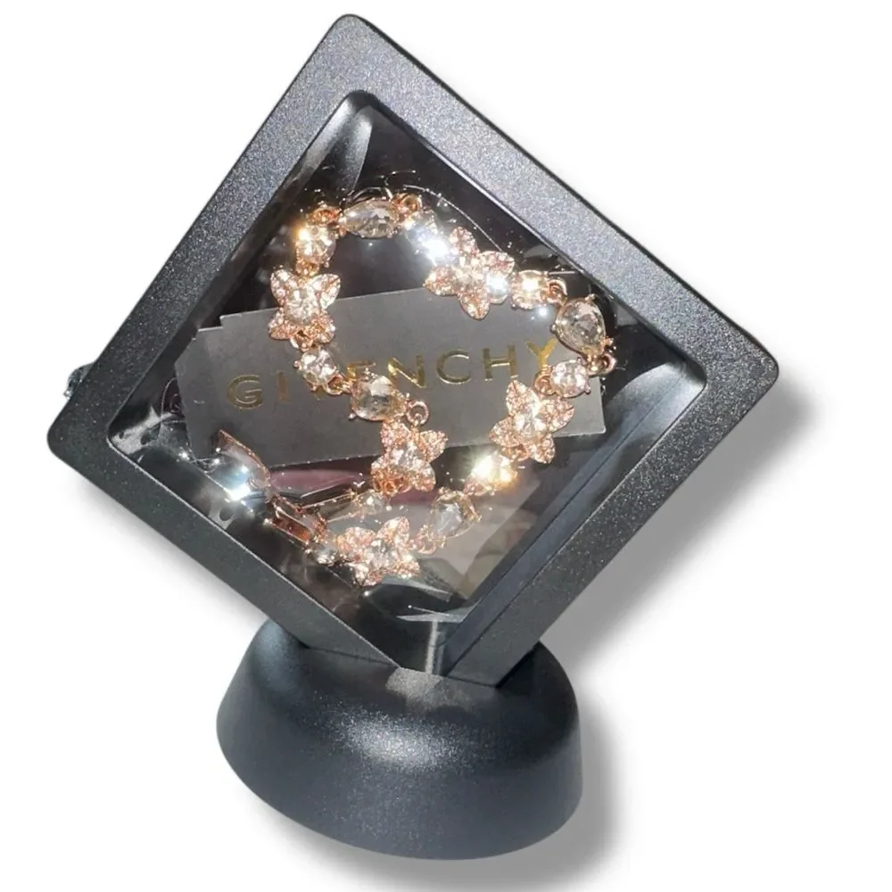 Givenchy Bracelet Pink Stones & Rose Tone Metal COMES IN DISPLAY CASE NWT